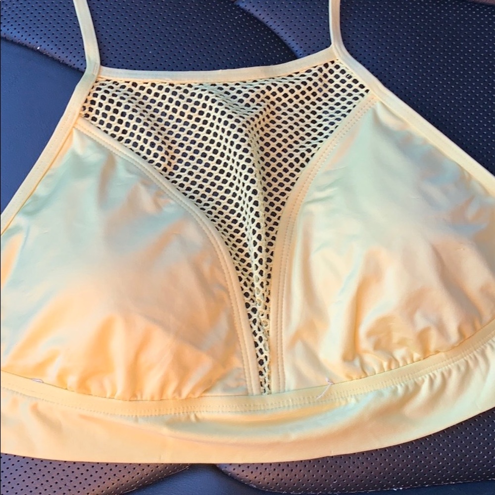 yellow halter bikini top